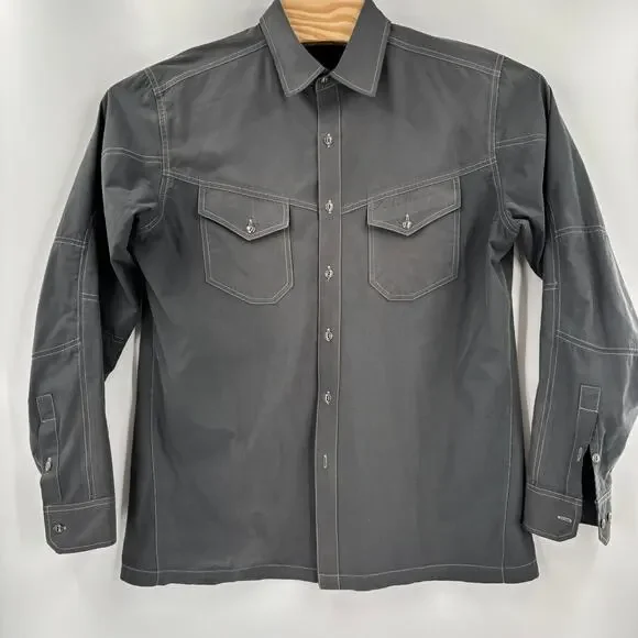 Kuhl Mens Large Gray Check Long Sleeve Button Up Shirt - Picture 4 of 5